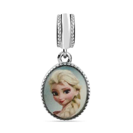 Elsa and Anna Two-sided Dangle Charm in Stainless Steel image number 0