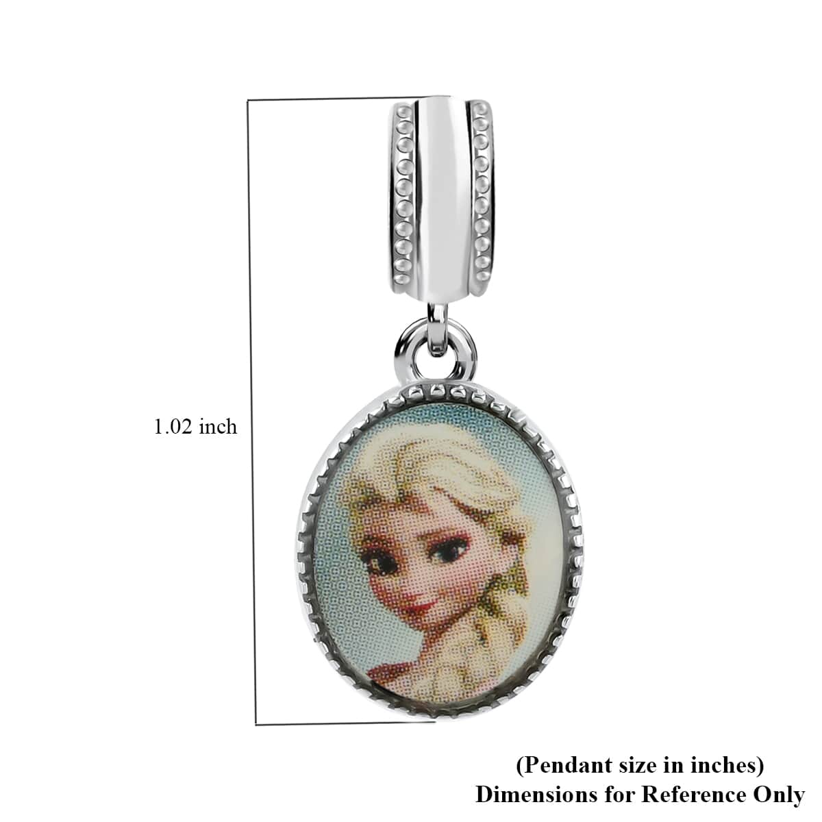 Elsa and Anna Two-sided Dangle Charm in Stainless Steel image number 2