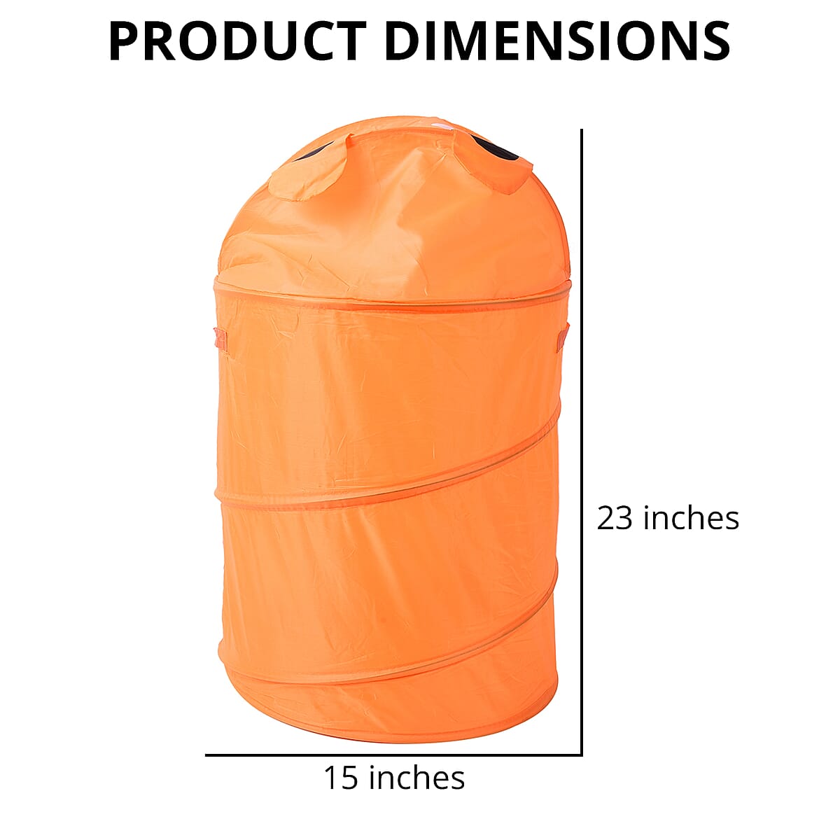 Set of 2 Orange & Green Polyester Cute Cartoon Animal Folding Basket image number 4