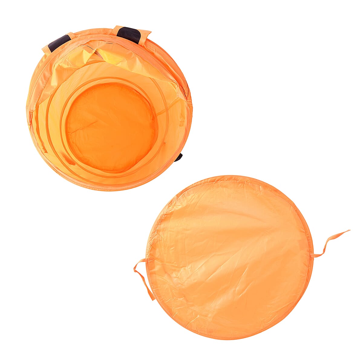 Set of 2 Orange & Green Polyester Cute Cartoon Animal Folding Basket image number 6