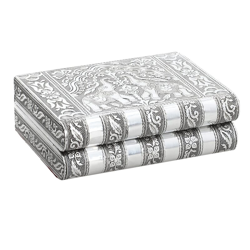Aluminum Elephant Embossed Jewelry Box with Velvet Anti Scratch Interior