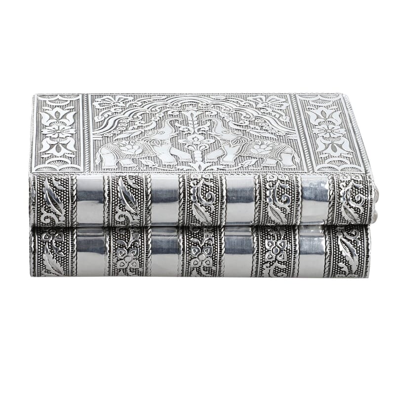 Aluminum Elephant Embossed Jewelry Box with Velvet Anti Scratch Interior