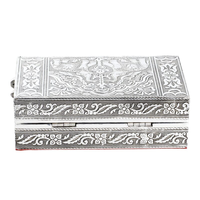 Aluminum Elephant Embossed Jewelry Box with Velvet Anti Scratch Interior