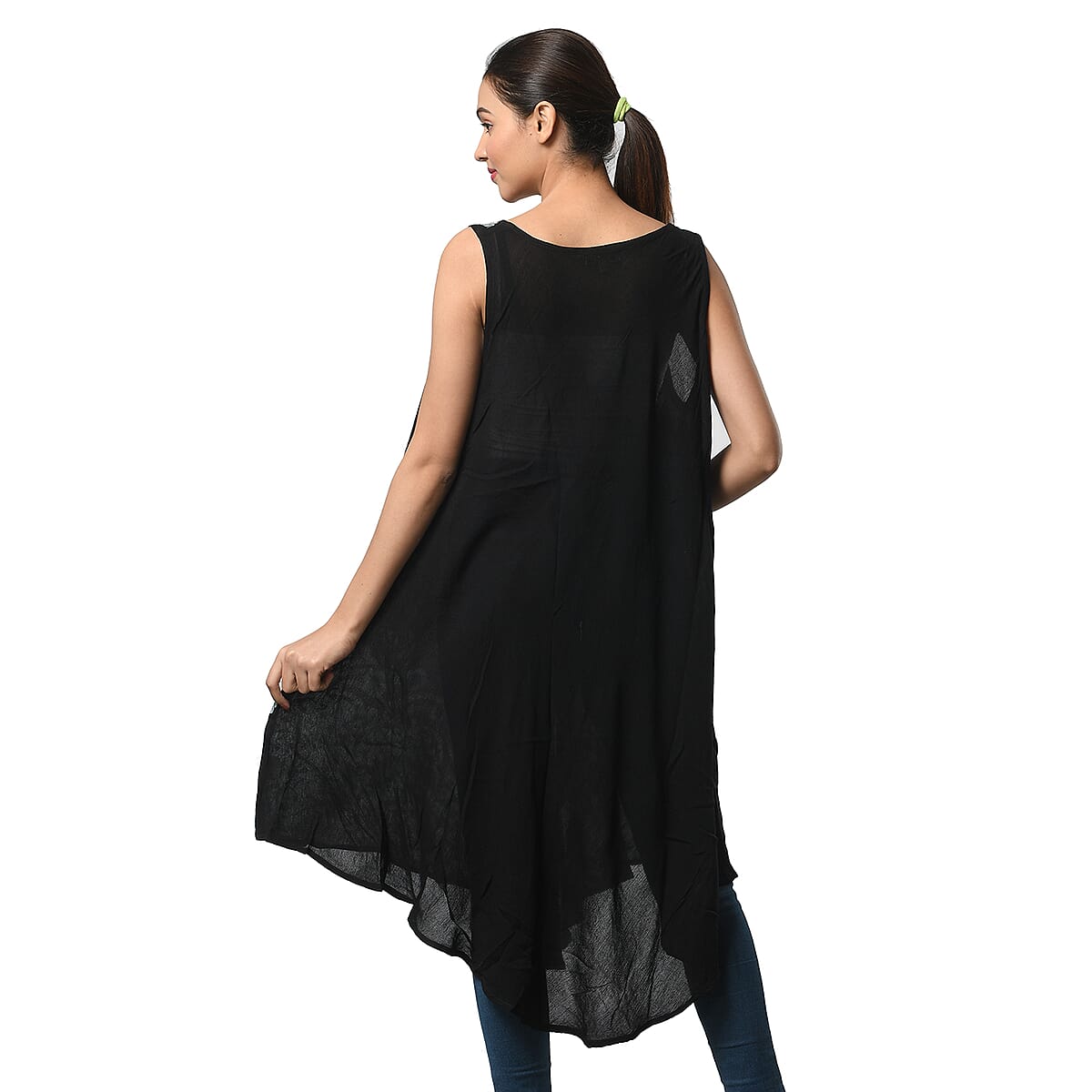 JOVIE Rainbow and Black Paisley Print Umbrella Dress - One Size Fits Most  image number 1