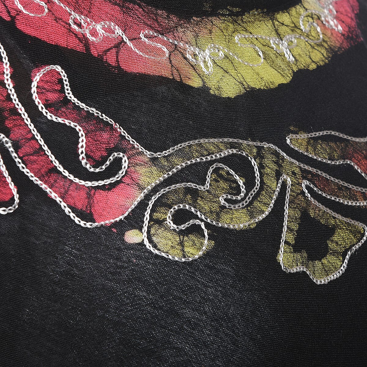 JOVIE Rainbow and Black Paisley Print Umbrella Dress - One Size Fits Most  image number 4