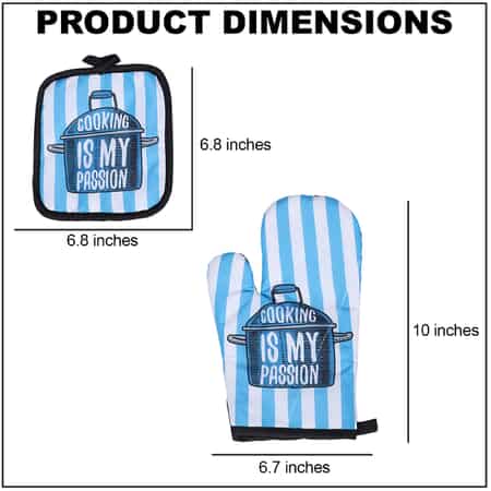 HOMESMART Set of 3 Chef Cap, Pot and Kettle 100% Polyester Kitchen Gloves & Insulation Pads image number 3