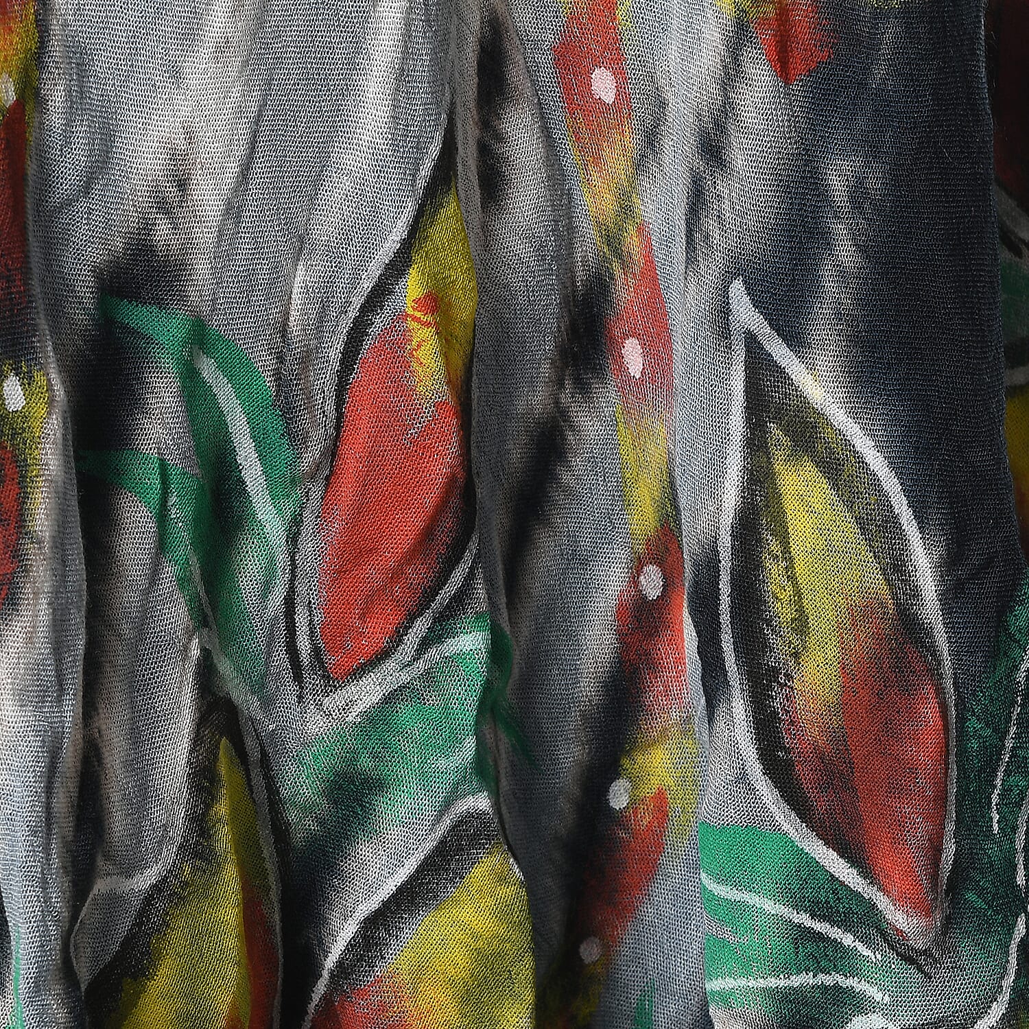JOVIE Black Stripe Tie Dye with Floral Umbrella Dress - One Size Fits Most