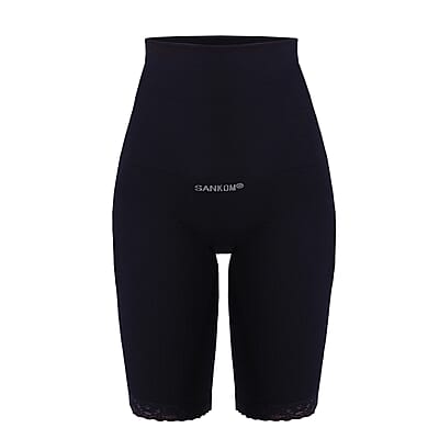 SANKOM Patent Classic Lace Mid-Thigh Shaper with Lace - S/M | Black