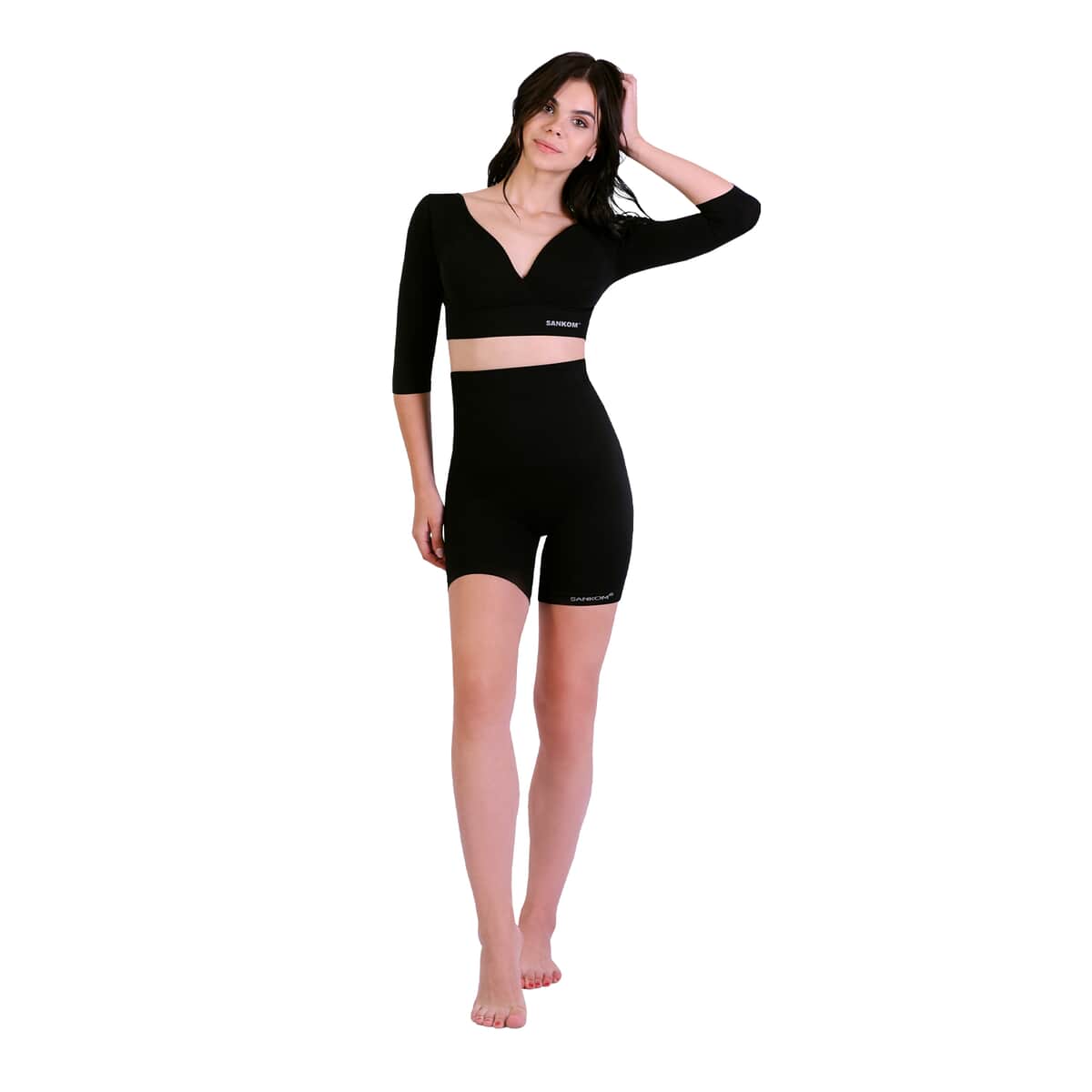 Sankom Patent Classic Mid-Thigh Shaper - L/XL , Black image number 3