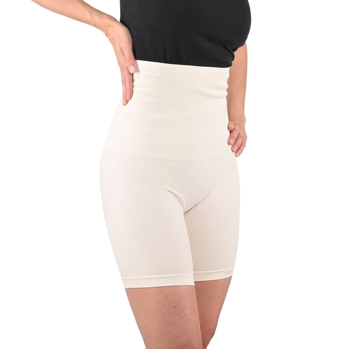 SANKOM Patent Organic Cotton Mid-Thigh Shapers - S/M | White image number 3