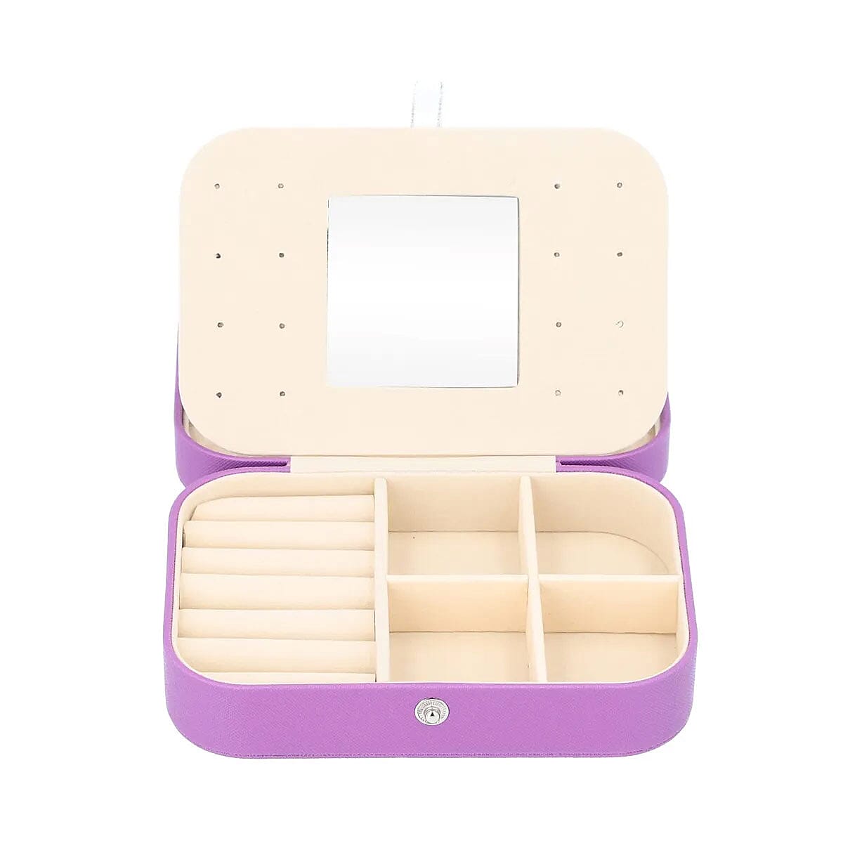 Purple Faux Leather Jewelry Organizer with Button Closure image number 6