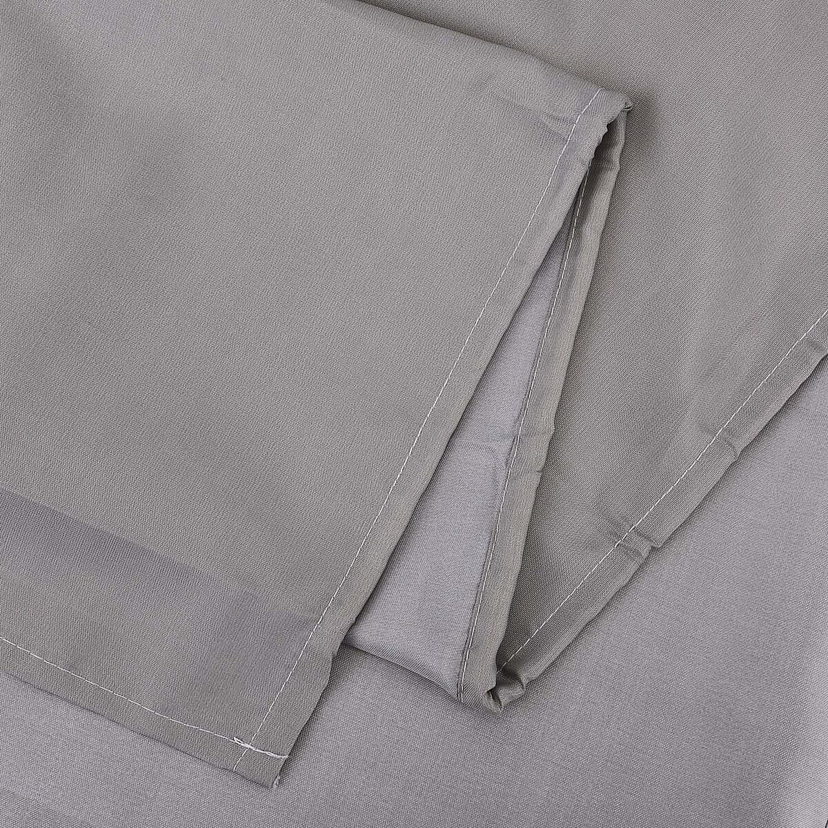 HOMESMART Grey with Yellow & White Floral Pattern 100% Polyester Shower Curtain with 12 Hooks image number 6