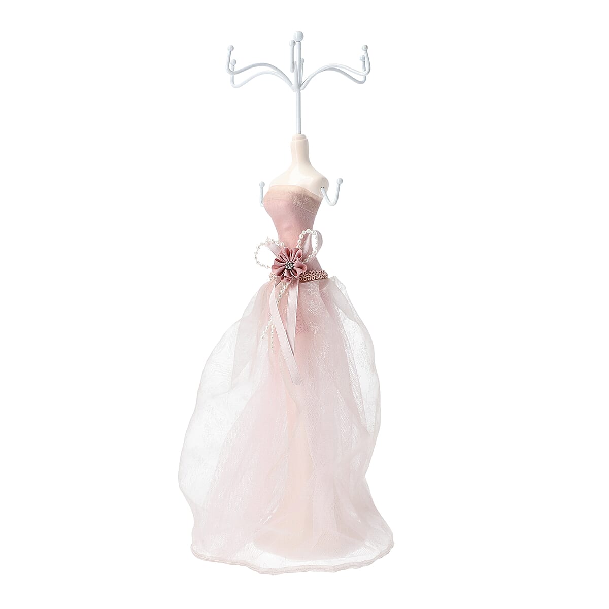 Princess Model Pink with White Hand-made Mannequin Jewelry Display Stand image number 2