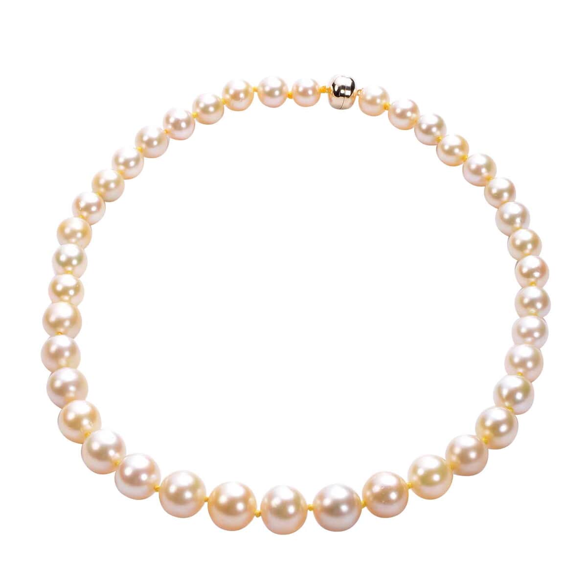 10K Yellow Gold Golden South Sea Pearl Beaded Necklace 18 Inches image number 0