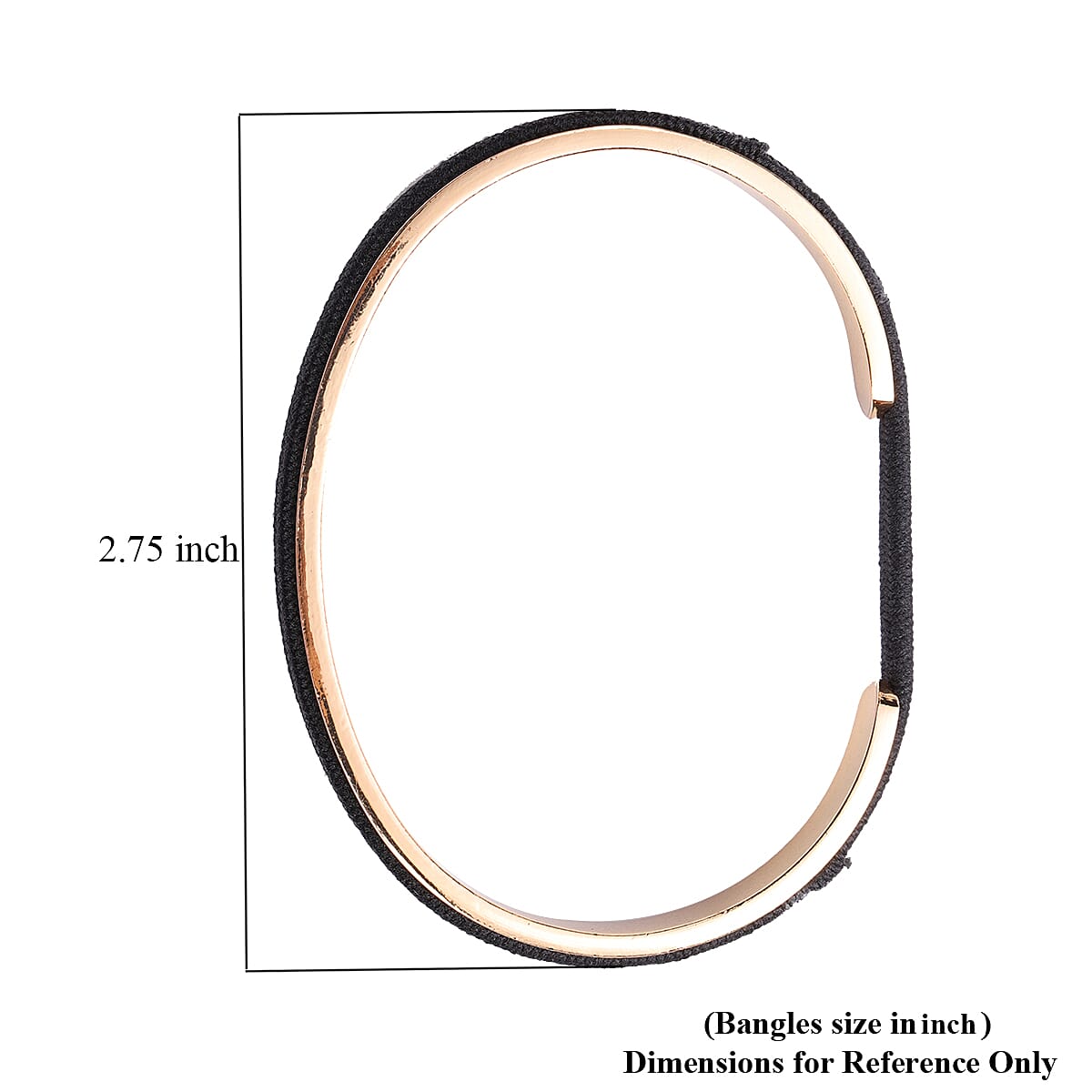 Set of 2 Goldtone Bangle Bracelet and Black Hair Ties image number 4