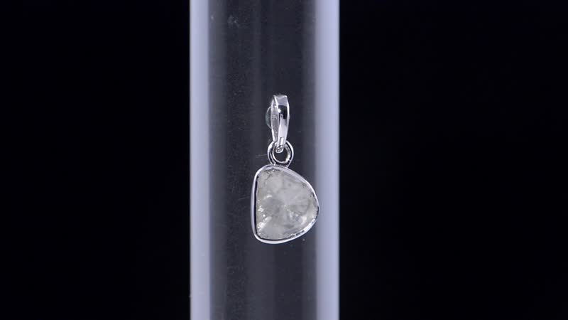 Polki Diamond Solitaire Pendant in 10K White Gold 0.50 ctw