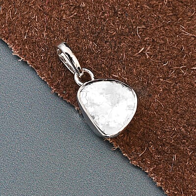 10K White Gold Polki Diamond Solitaire Pendant 0.50 ctw