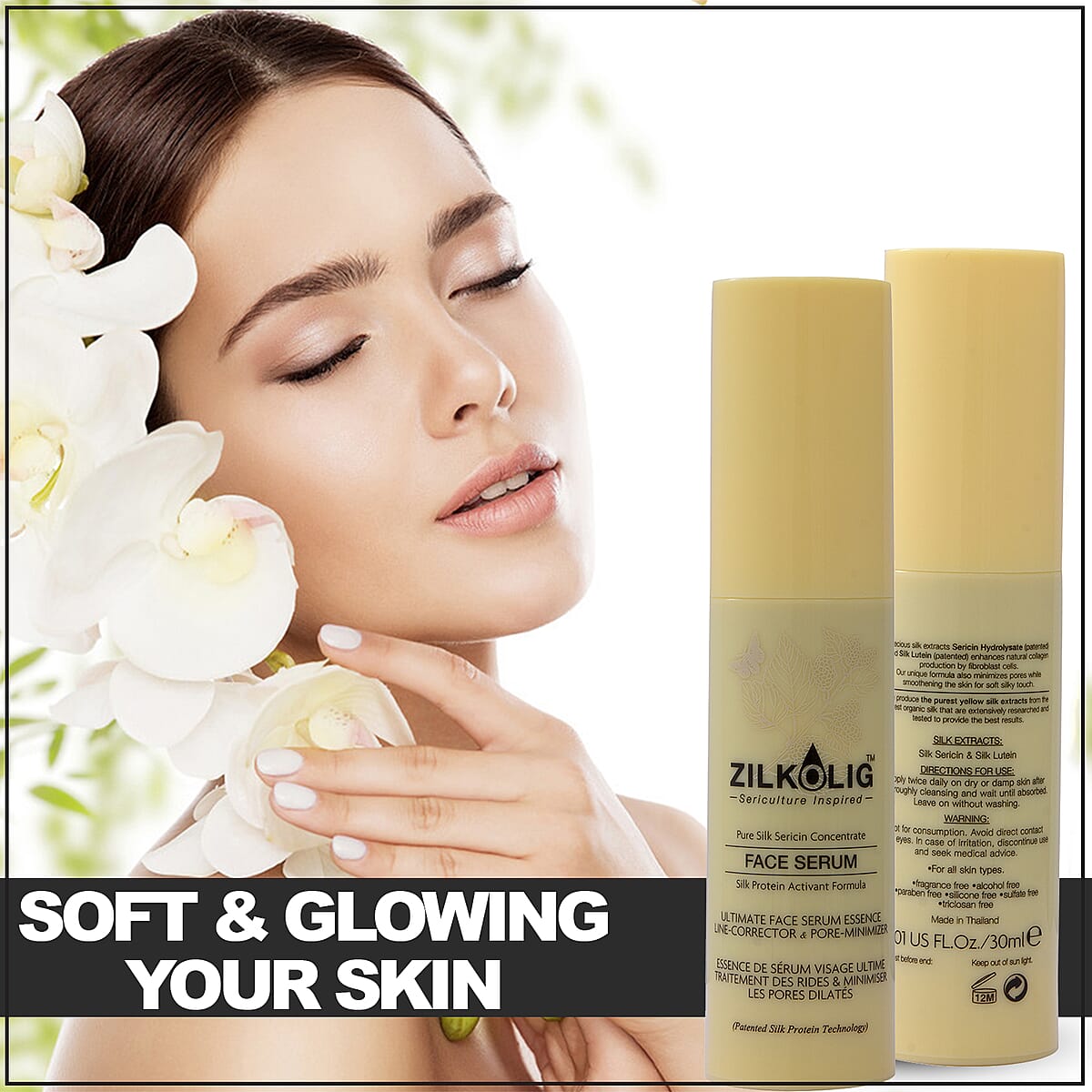 ZILKOLIG Face Serum Made from Thailand Silk Protein 30 g/1oz image number 3