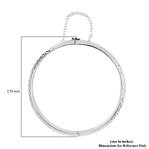 Sterling Silver Diamond Cut Chevron Bangle Bracelet (7 In) 8.10 Grams