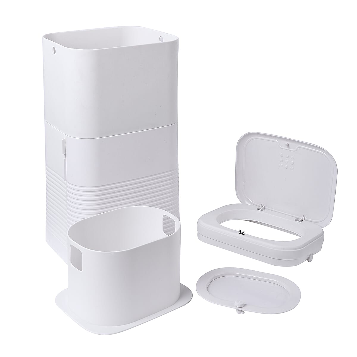 White Double Lid Inner Diaper Pail with Dual Air Lock image number 6