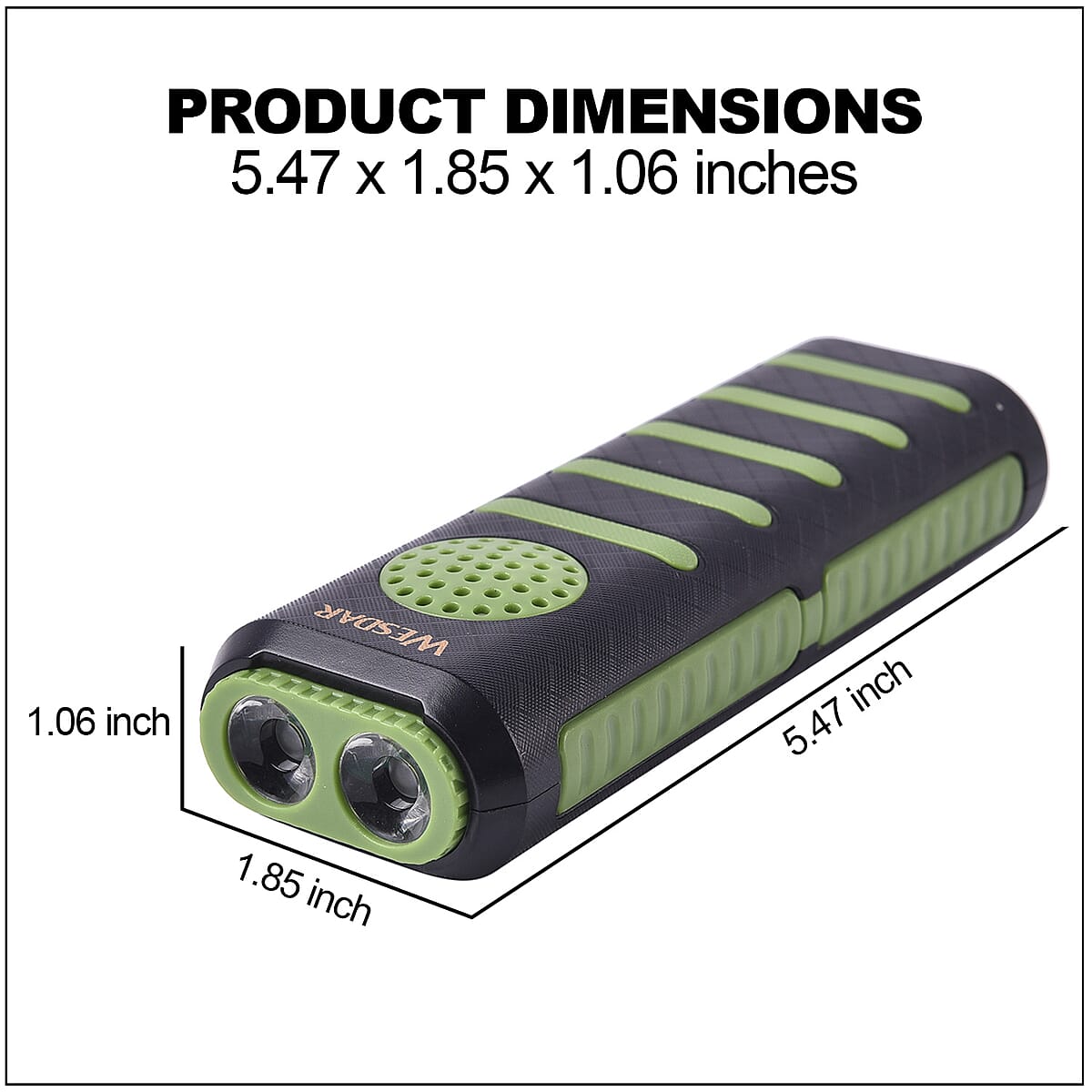 Green 3 in 1 Multi-function 5000 mAh Power Bank, Bluetooth Speaker and LED Flash Light image number 3