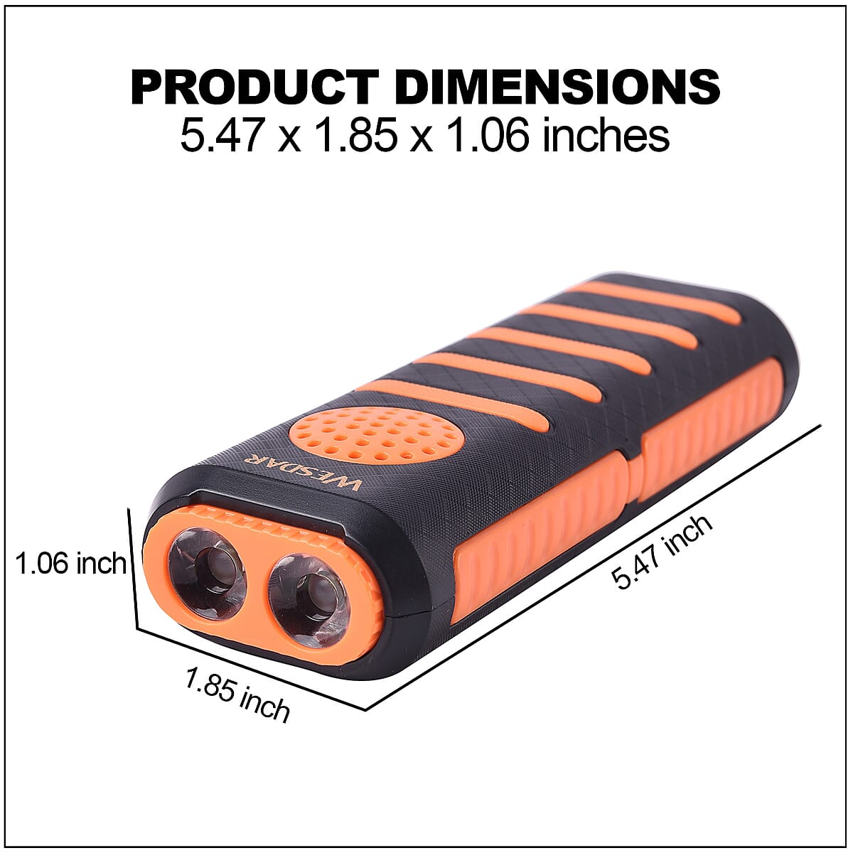 Orange 3 in 1 Multi-function 5000 mAh Power Bank, Bluetooth Speaker and LED Flash Light image number 3