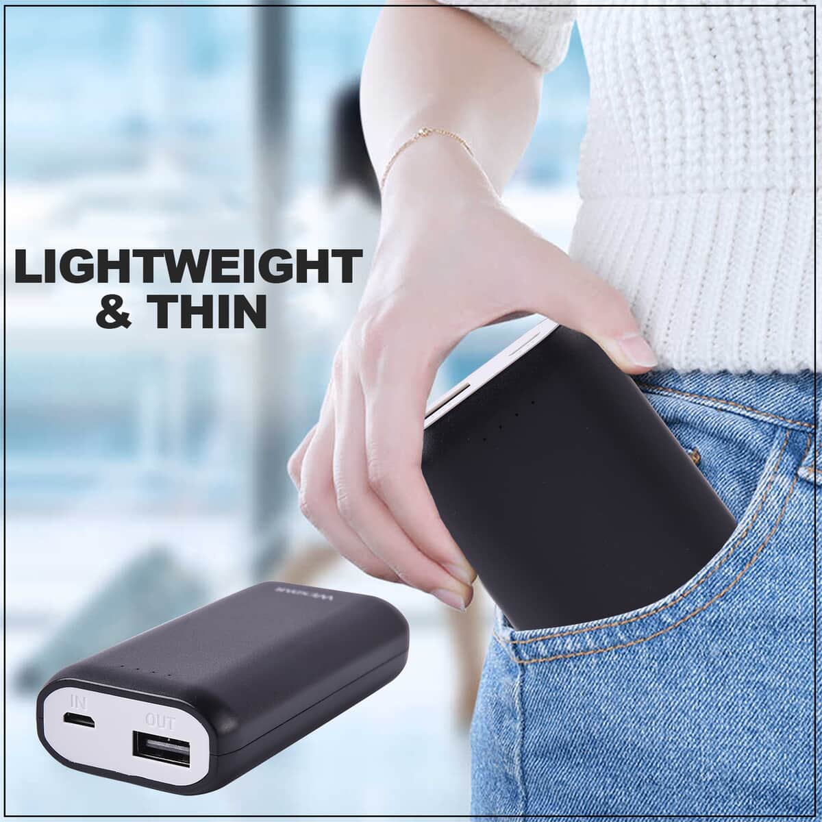 WESDAR Black Hand Carry 5000mAh Power Bank image number 2