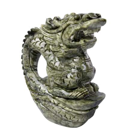 Handcrafted Serpentine Dragon Figurine (8000ctw) image number 0