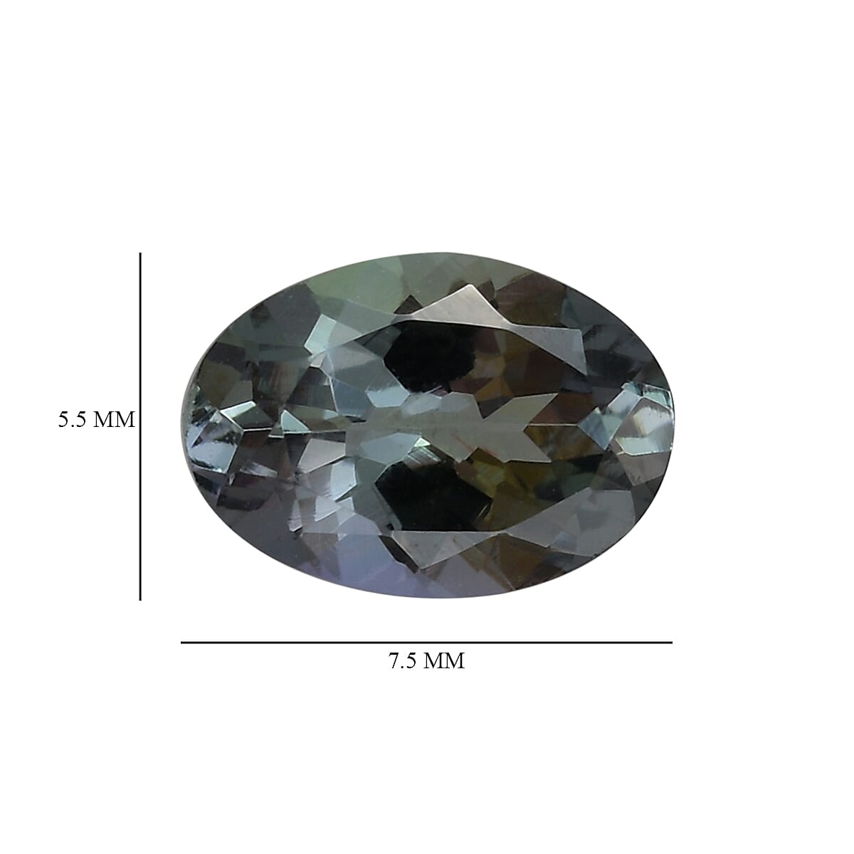 Green Tanzanite (Ovl 7.5x5.5 mm) 0.84 ctw
