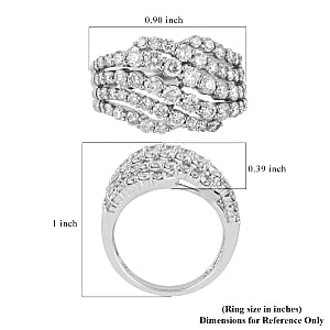 NY Closeout G-H I2 Diamond 2.00 ctw Ring in 10K White Gold (Size 6.0) 6.00 Grams