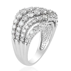 NY Closeout G-H I2 Diamond 2.00 ctw Ring in 10K White Gold (Size 8.0) 6.00 Grams