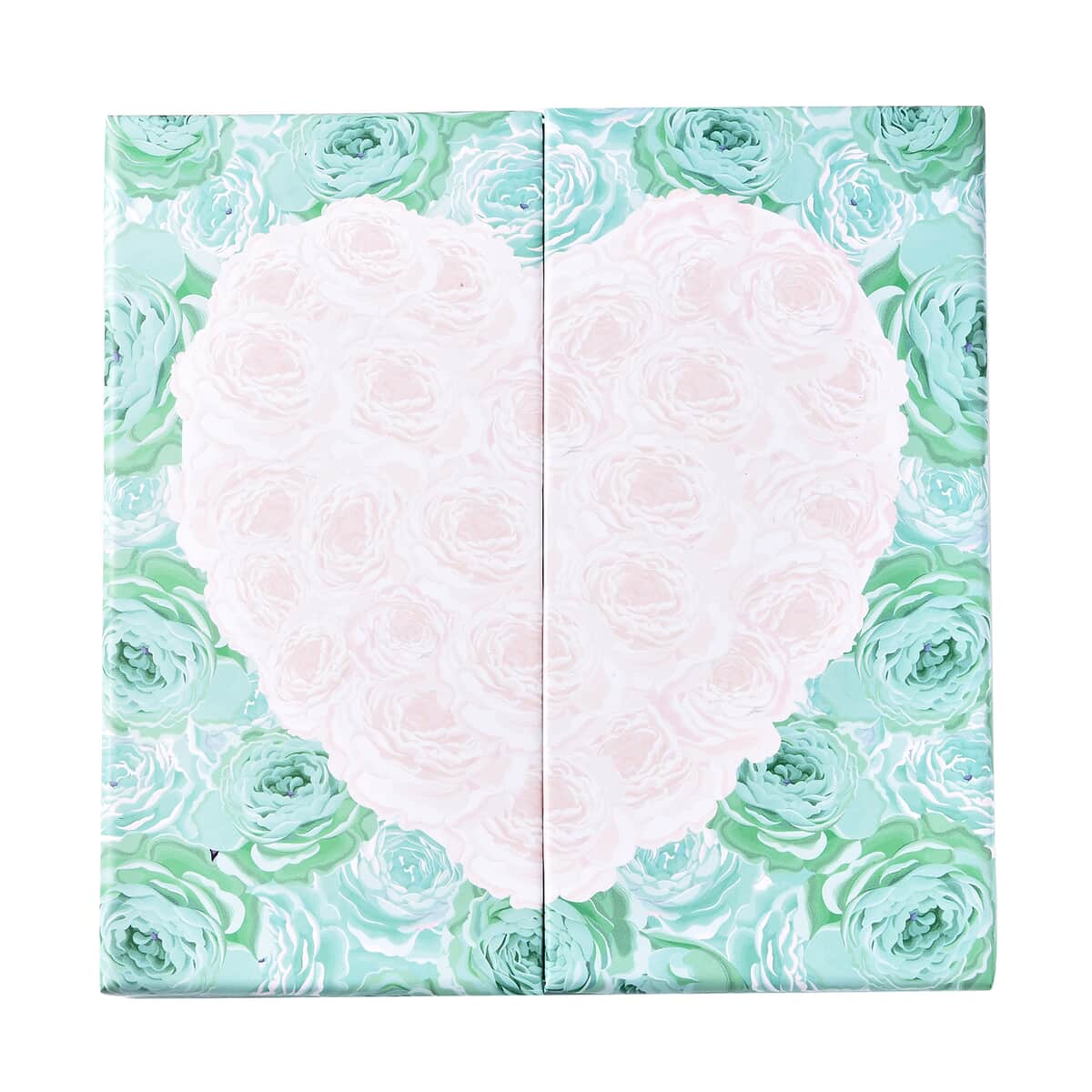 Love Treat Calendar Turquoise with white Heart Flower Gift Box, Set of 14 Jewelry Pieces image number 1