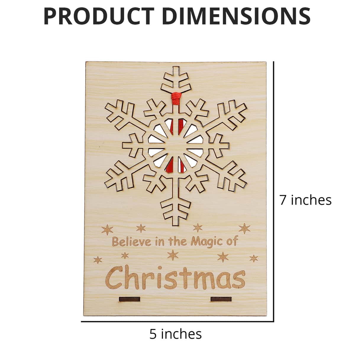 Set of 2 Natural Wooden Snowflake Christmas Card with Detachable Laser Cut Ornaments image number 3