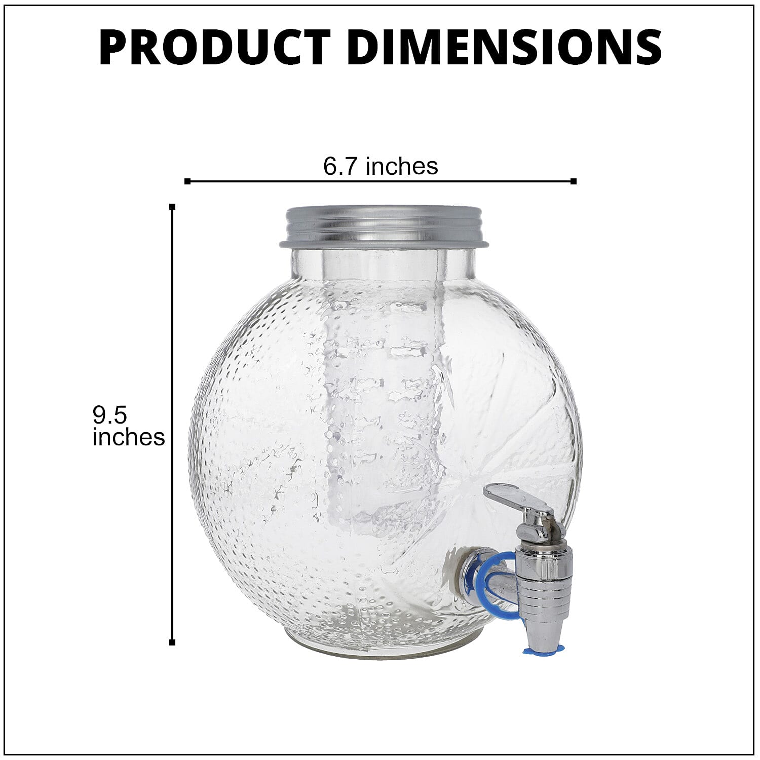 Glass Water Dispenser (Capacity:5 Ltr, Weight:2.99 lbs)