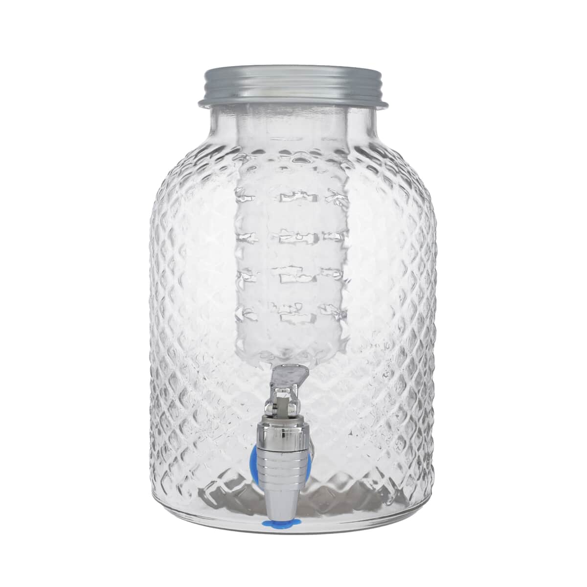 Glass Water Dispenser Jar with Ice and Fruit Infuser and Leak Proof Spigot (Capacity:5 Ltr, Weight:2.87 lbs) image number 0