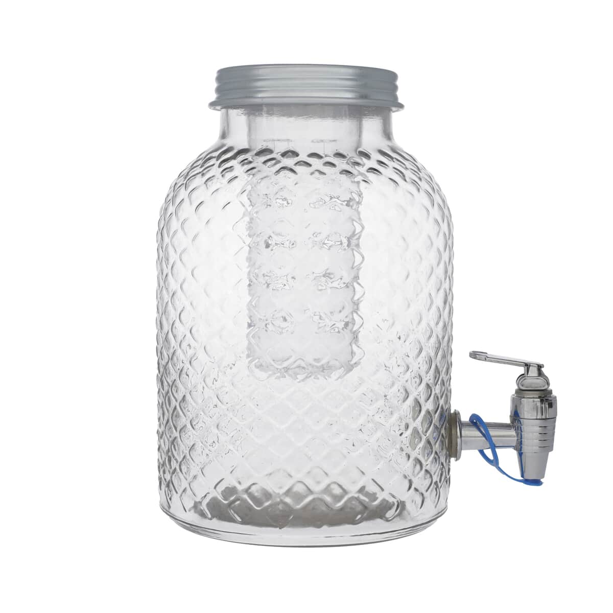 Glass Water Dispenser Jar with Ice and Fruit Infuser and Leak Proof Spigot (Capacity:5 Ltr, Weight:2.87 lbs) image number 4