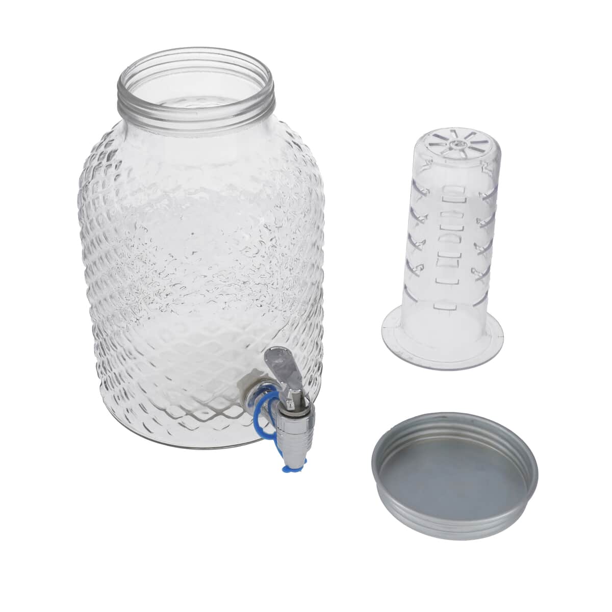 Glass Water Dispenser Jar with Ice and Fruit Infuser and Leak Proof Spigot (Capacity:5 Ltr, Weight:2.87 lbs) image number 5