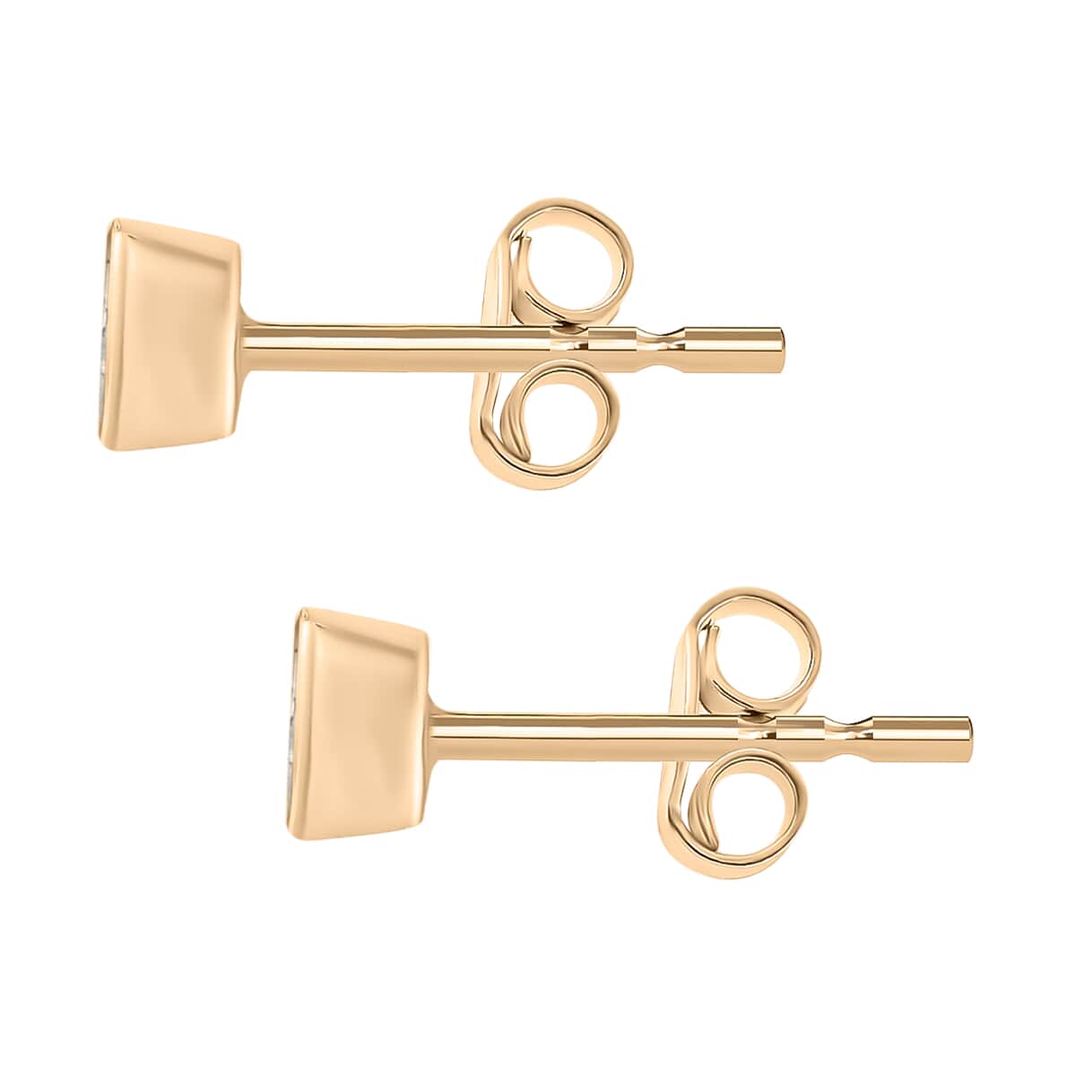 Artisan Crafted Polki Diamond Solitaire Stud Earrings in 14K Yellow Gold Over Sterling Silver 0.15 ctw image number 3