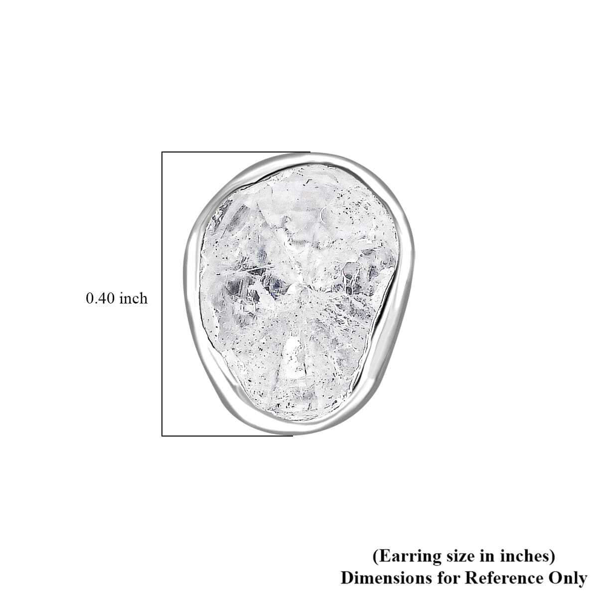 Polki Diamond Solitaire Stud Earrings in Platinum Over Sterling Silver 0.50 ctw image number 4