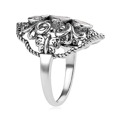 Artisan Crafted Polki Diamond Ring in Platinum Over Sterling Silver (Size 10.0) 0.33 ctw