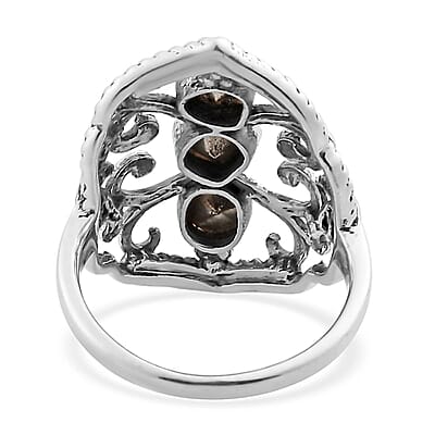 Artisan Crafted Polki Diamond Ring in Platinum Over Sterling Silver (Size 10.0) 0.33 ctw