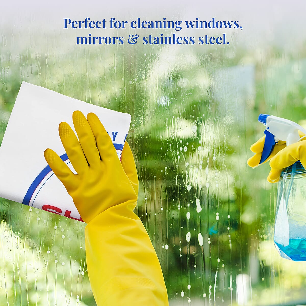 Shelby White Machine Washable, Quick Drying, Reusable, Ultra-Soft Microfiber Printed Wash Cloth With Signature Logo For Home Kitchen Car Bike Laptop Cleaning image number 3