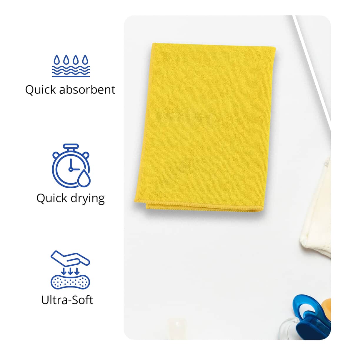 Shelby Yellow Machine Washable, Quick Drying, Reusable, Ultra-Soft Microfiber Wash Cloth With Signature Logo For Home Kitchen Car Bike Laptop Cleaning image number 1