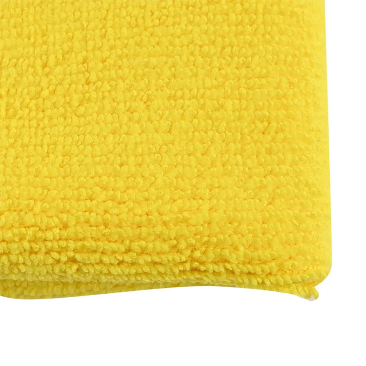 Shelby Yellow Machine Washable, Quick Drying, Reusable, Ultra-Soft Microfiber Wash Cloth With Signature Logo For Home Kitchen Car Bike Laptop Cleaning image number 6