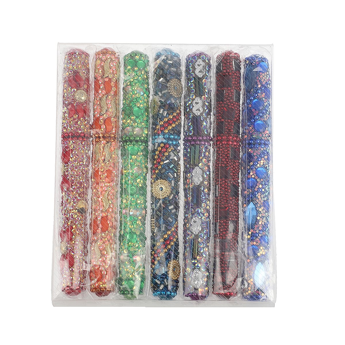 Set of 7 Multi Color Beaded Ball Point Pens , Best Refillable Ballpoint Pen , Beadable Decorative Pen image number 5