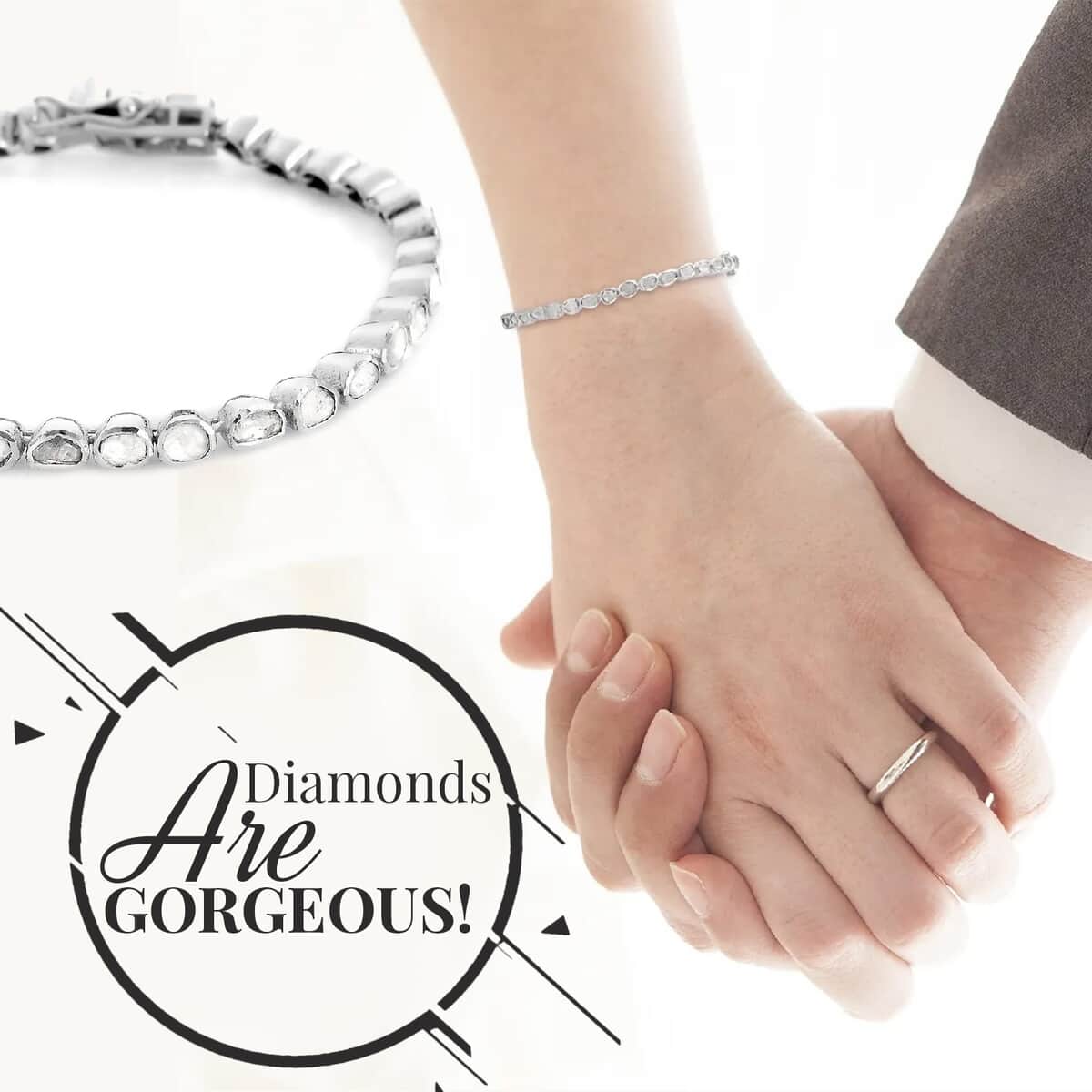 Polki Diamond Bracelet in Platinum Over Sterling Silver, Diamond Jewelry, Gifts For Her, Diamond Bracelet (7.25 In) 2.00 ctw image number 1