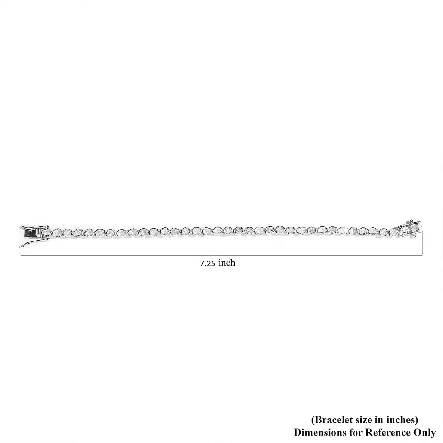 Polki Diamond 2.00 ctw Bracelet in Platinum Over Sterling Silver, Diamond Jewelry, Gifts For Her, Diamond Bracelet (7.25 In)