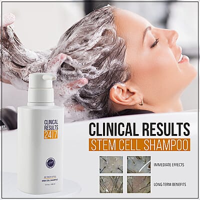Clinical Results NASA 3D Thick & Full Stem Cell Shampoo 3-Dimensional Stem Cell Technology, Sulfates and Parabens Free Hair Cleaner 10oz