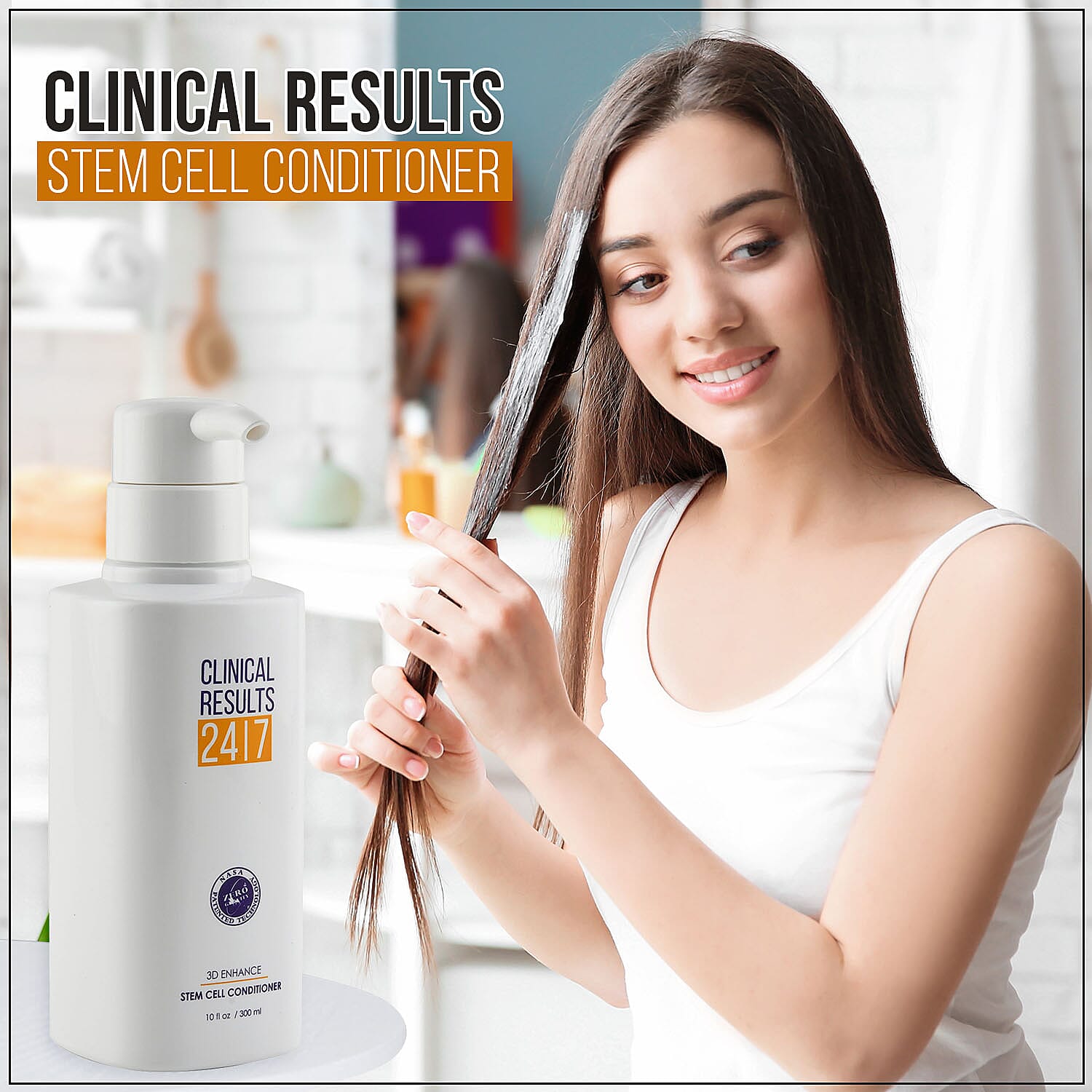 Clinical Results NASA 3D Thick & Full Stem Cell Conditioner 10 oz (Made In USA)