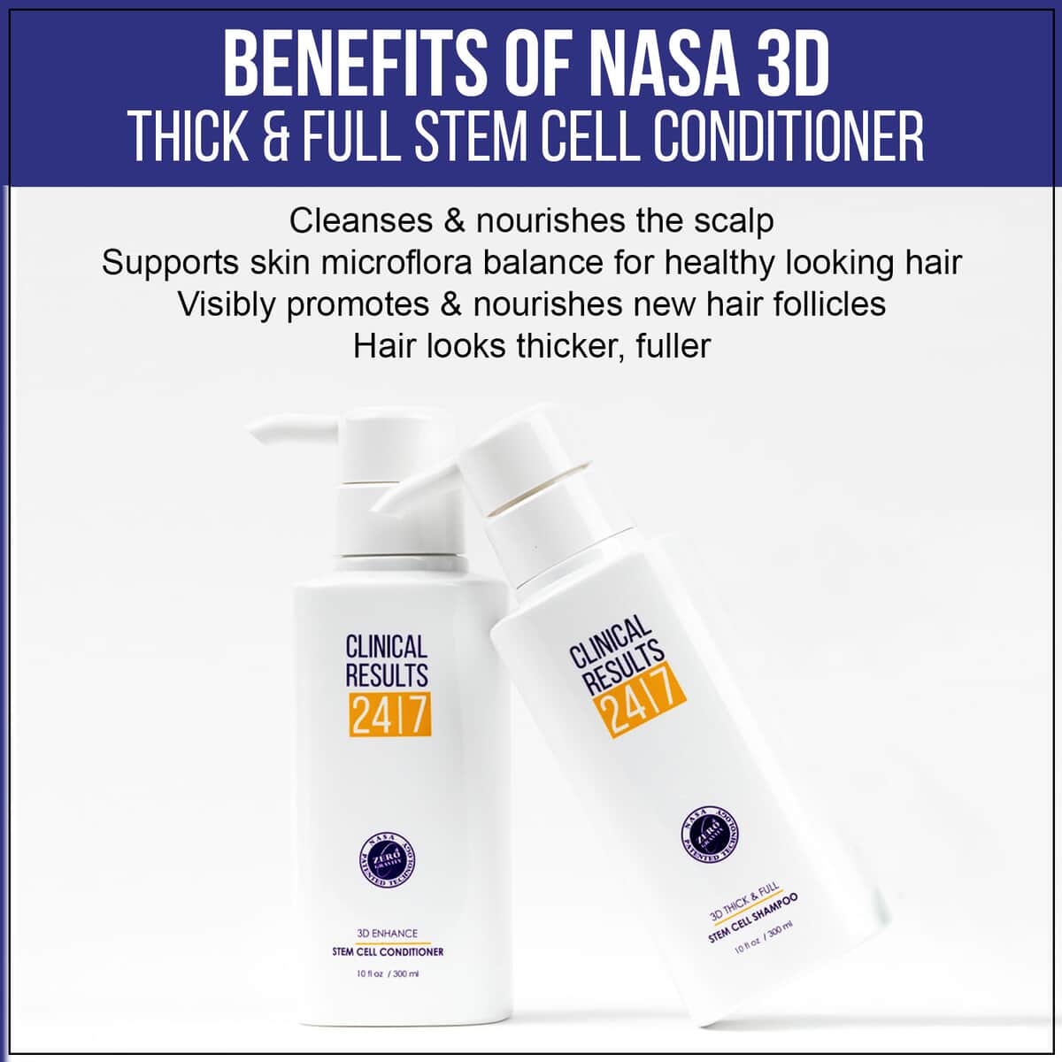 Clinical Results NASA 3D Thick & Full Stem Cell Conditioner 10 oz (Made In USA) image number 2
